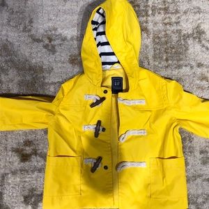 Baby Gap yellow toggle rain coat
